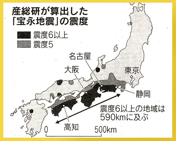 宝永大震災の震度